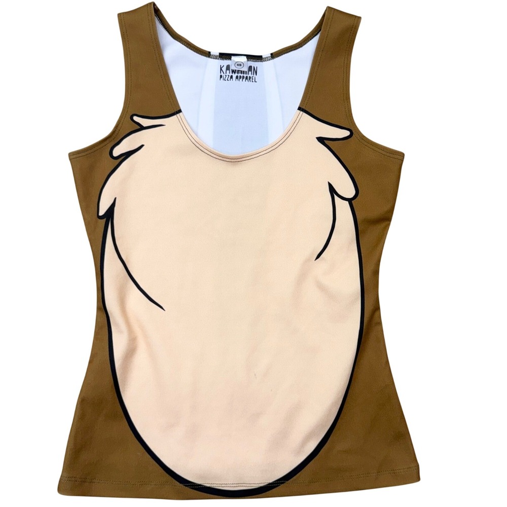 Kawaiian Pizza Apparel Chipmunk Costume Tank Top Brown XS Cosplay Graphic Tee